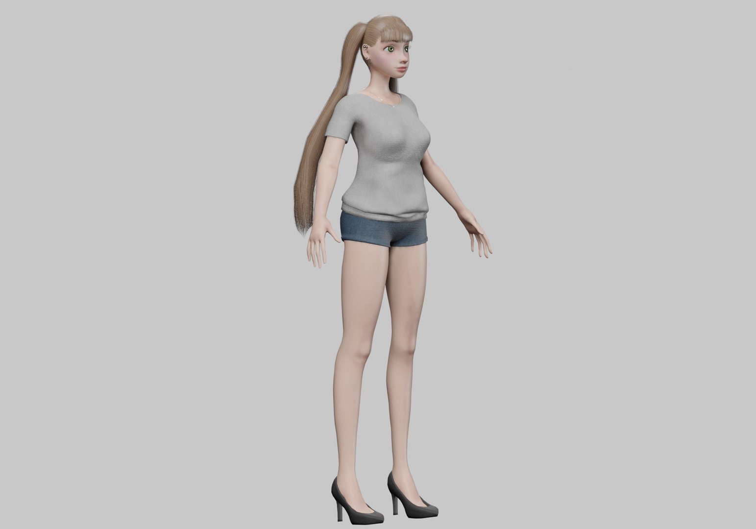 Cartoon Standard Girl V21997 3D Model - TurboSquid 2264616