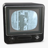 Vintage CRT Television with Active Screen