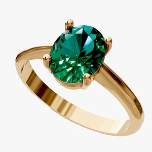 Oval Gemstone Ring