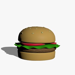 Cartoon Burger 3D model