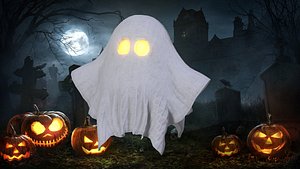 3D rigged ghost model