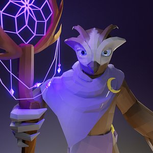 3D Owl - Shaman - Dream Catcher model