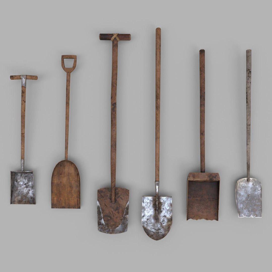 3D model Pack of 6 Medieval Shovels TurboSquid 1729036