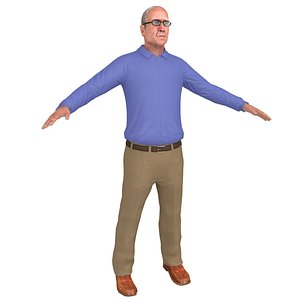 3D old man model