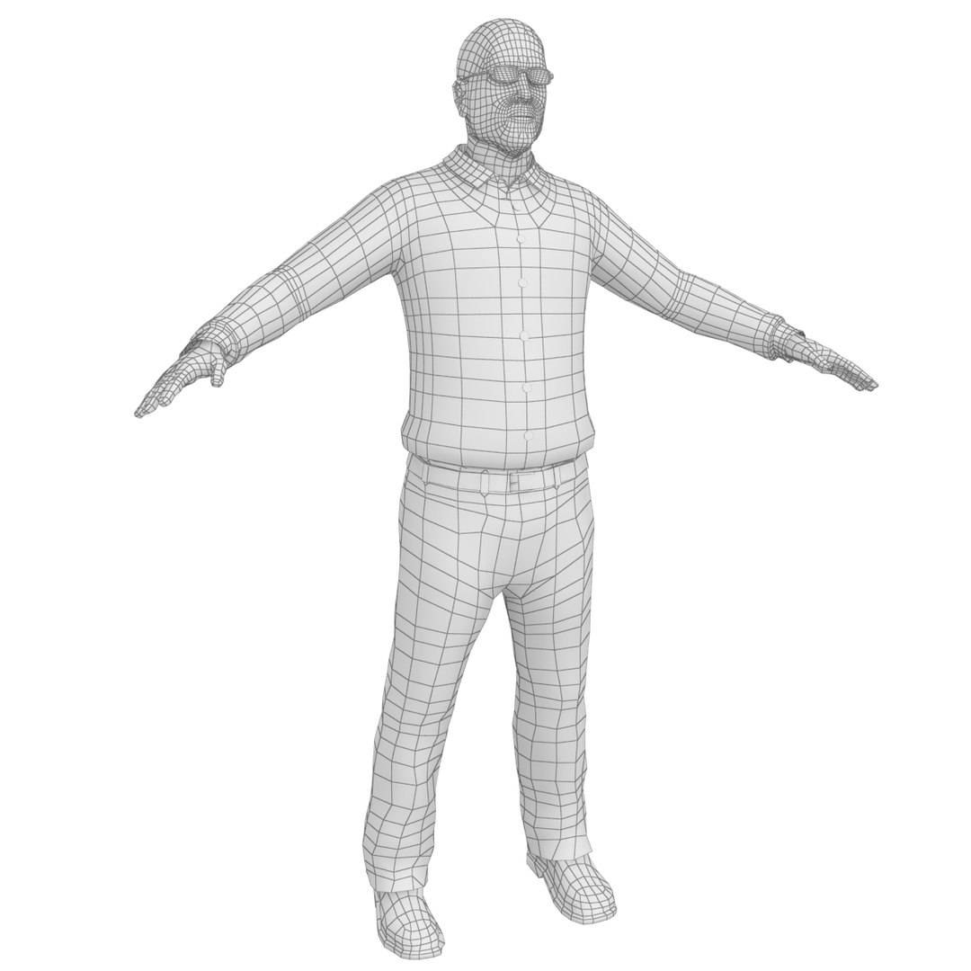 3D old man model TurboSquid 1281441