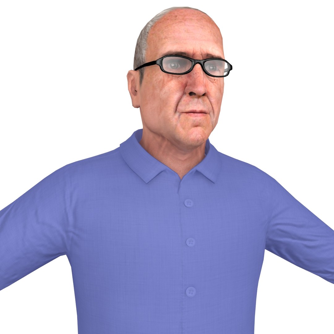 3D old man model TurboSquid 1281441