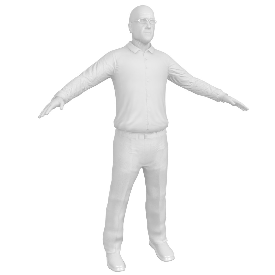 3D old man model TurboSquid 1281441