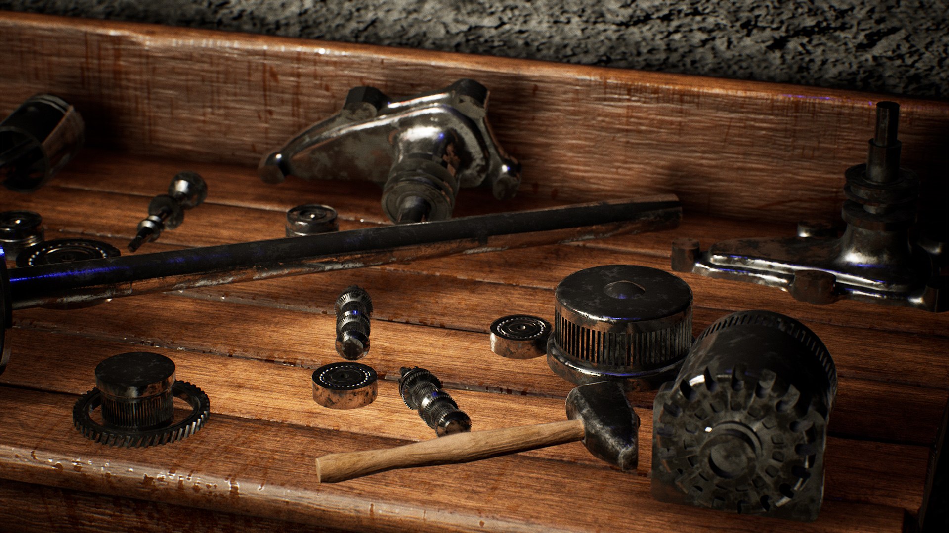 Old Car Parts 17 Assets Model - TurboSquid 2111614