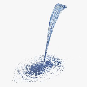 5m height 1m width Waterfall with Normal Flow - Animation of 12s at 60fps