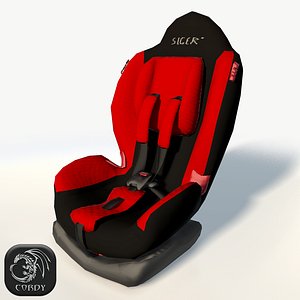 realistic baby car seat 3d model