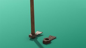 low-poly axe model