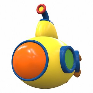 3D Plastic baby toy submarine 2 model