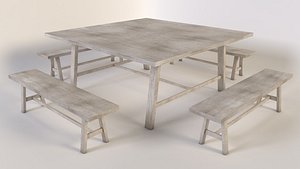 table benches 3d c4d