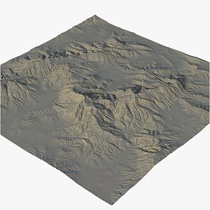 Desert Relief Landscape Surface Plan 8K model