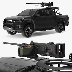 3D Off-Road Pickup with Mounted Heavy Weapon