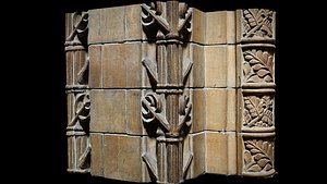 architecture castle wall part tile ornament photogrammetry 3D model