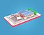Low Poly Supermarket on phone screen 3D model