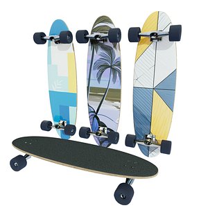 3D Longboard Skateboard