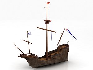 Santa Maria Nao Boat 3D