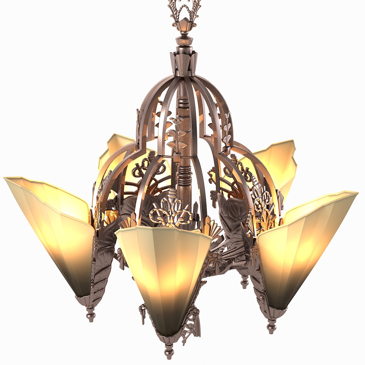 3d art deco chandelier