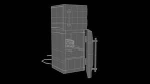 3D Stylized Retro Refrigerator 3D Model model