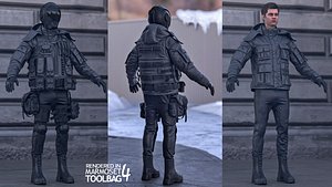 Man in Military Outfit 5 - Rigged