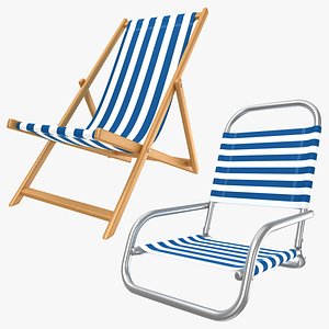 Beach Chair Collection 3D model
