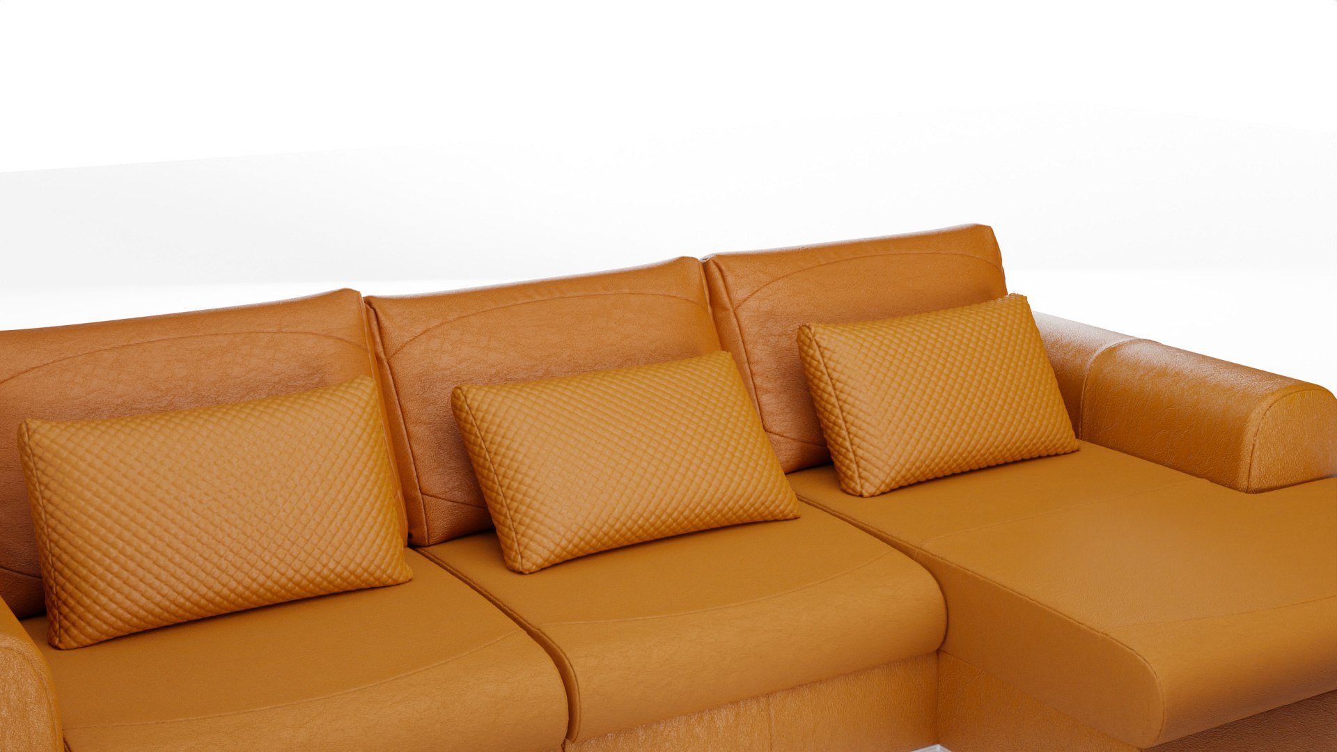 Leather Sofa Set Brown Interior Model Turbosquid 2113986