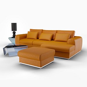 Leather Sofa Set Brown Interior model