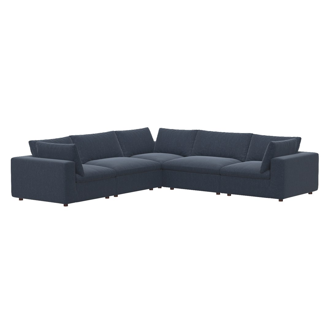 Commix Down Filled Overstuffed 5 Piece Sectional Sofa Set EEI-3359-AZU ...