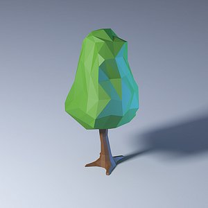 polygonal low-poly tree model
