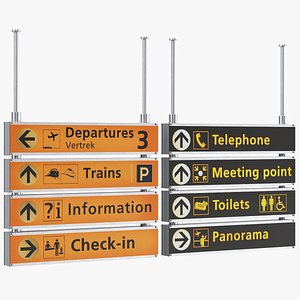 real airport signs model