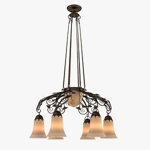3d art nouveau chandelier model