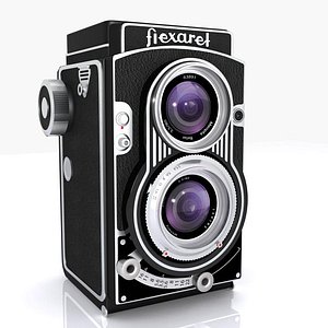 3d vintage flexaret camera lens model