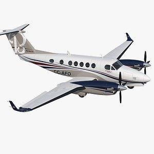 Civil Utility Aircraft Beechcraft Super King Air 250EP Rigged 3D Model