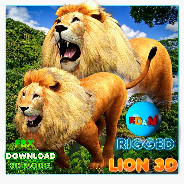 3D KING LION JUNGLE RDAM 3D model
