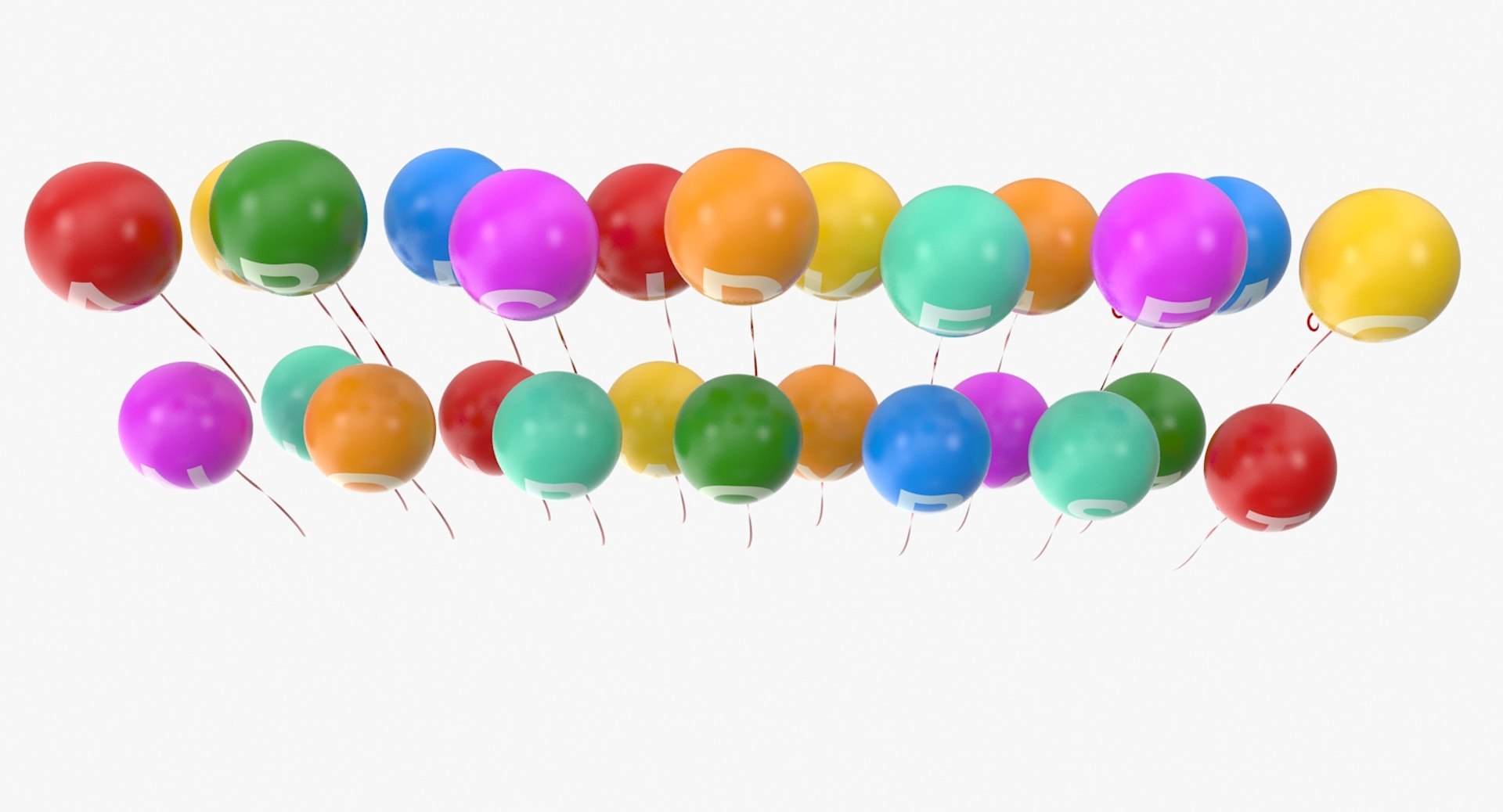 Alphabet Balloons Model - TurboSquid 1359287