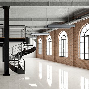 3D model Industrial loft and office space 18