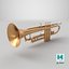 Trumpet Musical Instrument Low-poly PBR 3D model