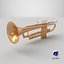 Trumpet Musical Instrument Low-poly PBR 3D model