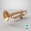 Trumpet Musical Instrument Low-poly PBR 3D model