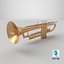Trumpet Musical Instrument Low-poly PBR 3D model