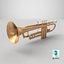 Trumpet Musical Instrument Low-poly PBR 3D model