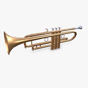Trumpet Musical Instrument Low-poly PBR 3D model