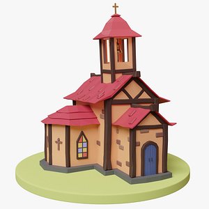 Low poly church 3D model
