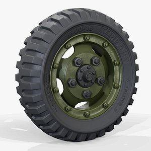 3D Military Truck Wheel Low-poly 3D model