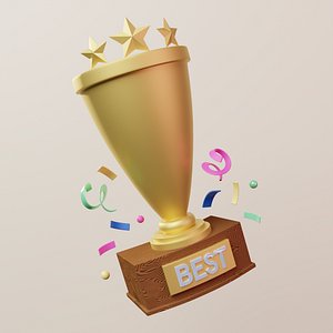 Celebration Cup Winner 3D Icon Illustration