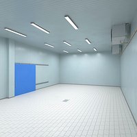 Cold Storage Room Blue Walls and Door