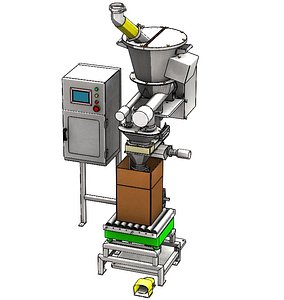 Automatic Powder Filling Machine 3D CAD Model - PLC-Controlled High Accuracy Filling System 3D model