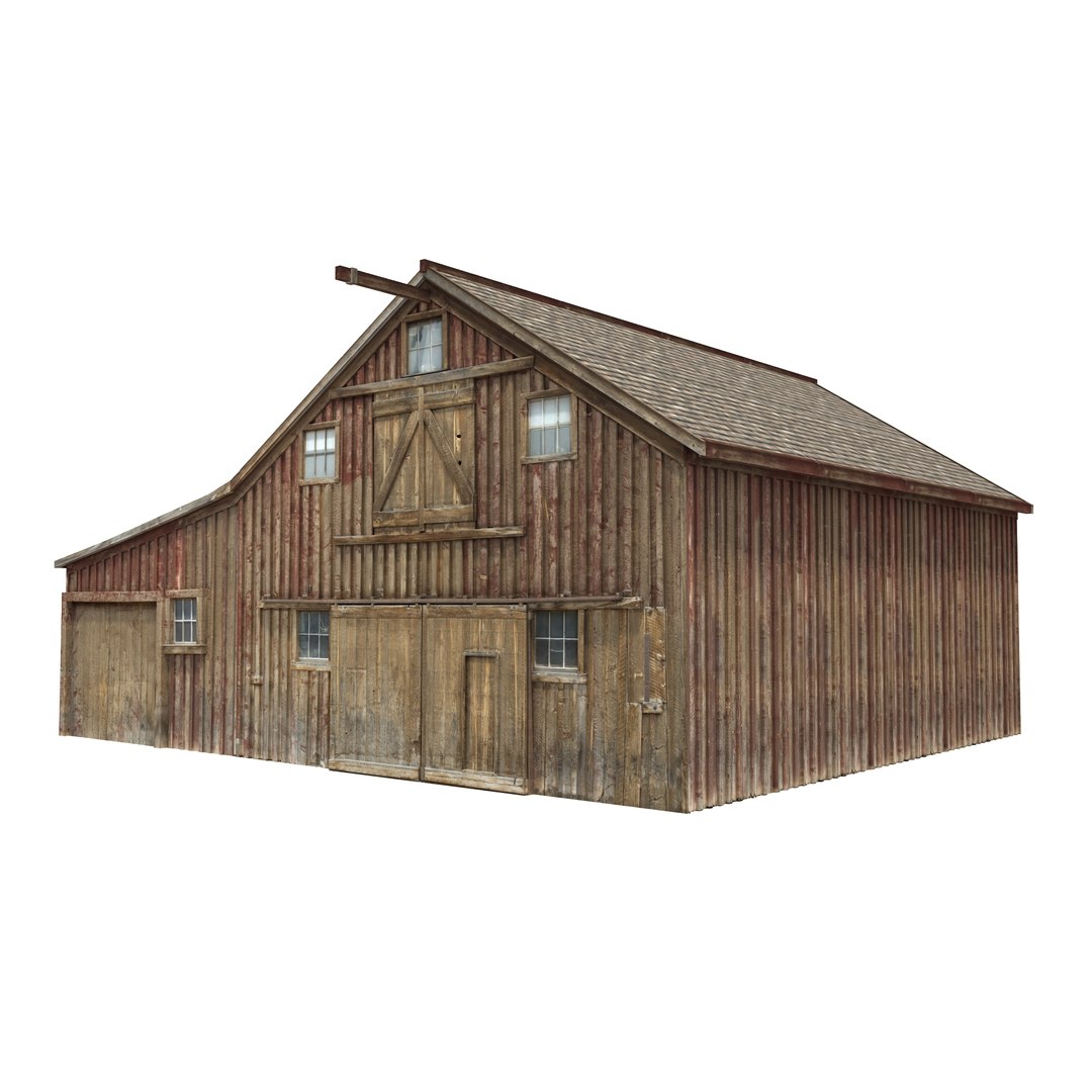 Old Wild West Barn 3d Obj